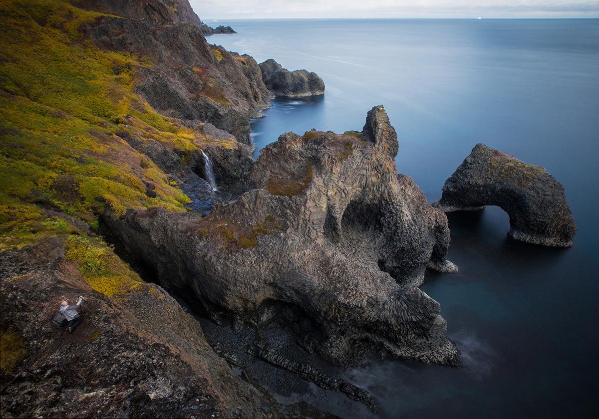 Rocce vulcaniche a Kuannit vicino a Qeqertarsuaq in Groenlandia