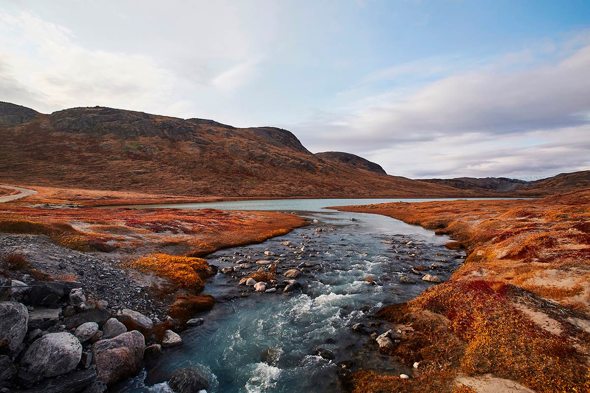 Paesaggio autunnale vicino a Kangerlussuaq in Groenlandia