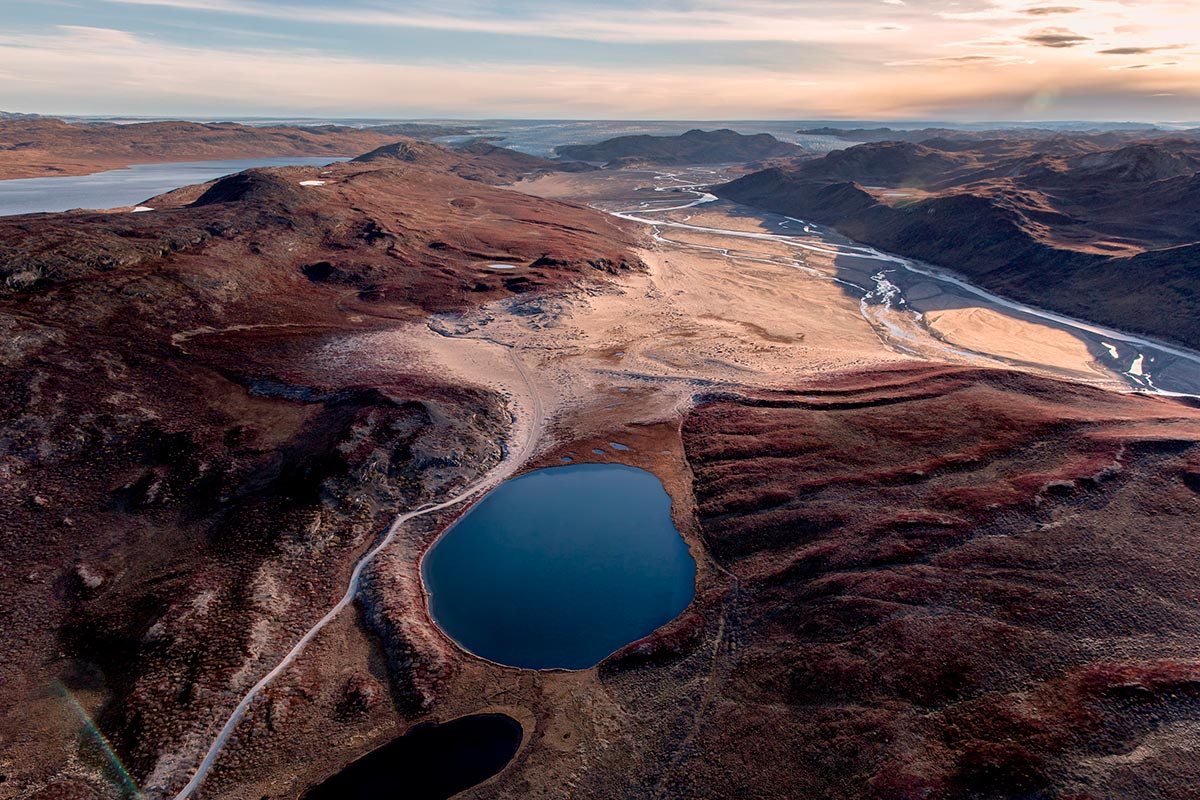 Paesaggio intorno Kangerlussuaq visto dall'alto.